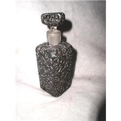 Perfume Bottle Pewter Foliate Casing C.1920 #2209777