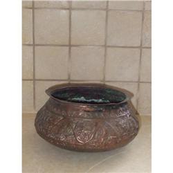 Antique red copper bowl Islamic art #2209801