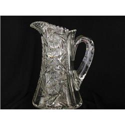 ABP Cut Glass 10.5" Jug w/Pinwheels & Flashed #2209804