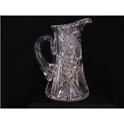 ABP Cut Glass 10.5" Jug, Buzzsaw, Flashed Star #2209805