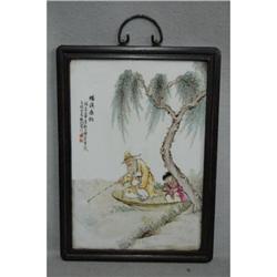 Chinese  Famille  Rose  Porcelain  Plaque   #2210040