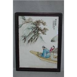 Chinese  Famille  Rose  Porcelain  Plaque   #2210041