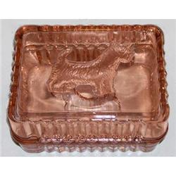 BOWSER Pink Depression Glass Powder Jar #2210283