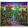 Image 1 : ORIG SIGNED HAITI PAINTING OF COUNTRY VILLAGE #2210316