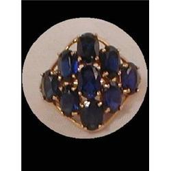 DECO Genuine 9 Sapphire large  GOLD RING #2210437