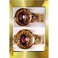 FABULOUS  Amethyst HINGED DECO Bracelet #2210438