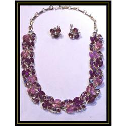 Glitz Vintage Fruit salad SIGNED PURPLE Parure #2210465