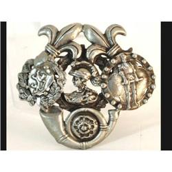 ANtique sterling  fleur de lis Medieval BIG PIN#2210467