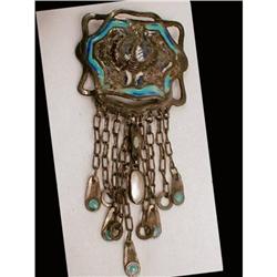 ANTIQUE CHINESE ENAMEL Figural  chatelaine #2210468