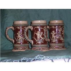 3 very nice antique german beer steins. #2210530