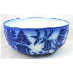 Old ROYAL Doulton FLOW Blue WILLOW Bowl BURSLEM#2210546