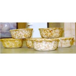 6 Spatterware Yelloware Small Bowls #2210617