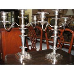 2- Large Ornate Silverplate Candelabras, Very #2223067