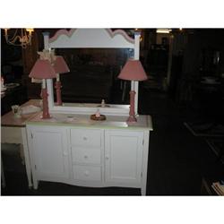 Girl's White Dresser and Mirror #2223069