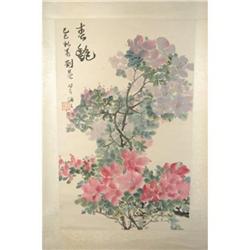 CHINESE INK ON PAPER SCROLL PAINTING #2223200