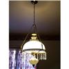 Image 1 : Vintage Hanging Light Fixture w/Roses & Prisms #2223380