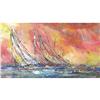 Image 1 : ORIG PAINTING ABSTRACT EXPRESSIONIST SHIPS #2223428
