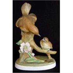 Crown Staffs. Model of a Flycatcher and Chick #2223525