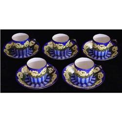 Five Limoges Demitasse Cups and Saucers #2223636