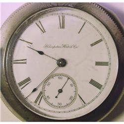 ANTIQUE HAMPDEN DUEBER COIN SILVER POCKETWATCH #2223966