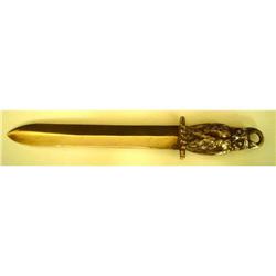 Antique Brass Owl Letter Opener #2223976