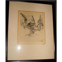 Antique Signed intaglio Print JSC Simpson  #2240276