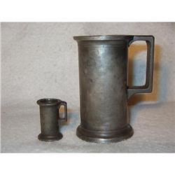 PEWTER "DOUBLE DECILITRE TANKARD" MEASURE CUPS #2240365