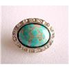 Image 1 : Brooch Genuine Turquoise & Clear Rhinestones #2240734