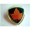 Image 1 : Brooch Embedded Lucite Maple Leaf Handmade #2240741