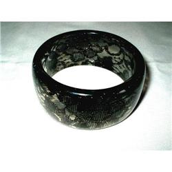 Bangle of Lucite Embedded with Blk. Gold Lace #2240742