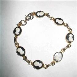 Cameo Linked Bracelet - Black and White  #2240750