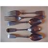 Image 1 : Set 5 pieces Signed Silver Forks & Tablespoons #2240838
