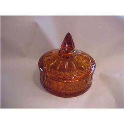 6x5.5 Lidded Heavy Amber Candy Dish #2240848