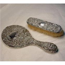 Edwardian Sterling Silver Mirror, Clothes Brush#2240865