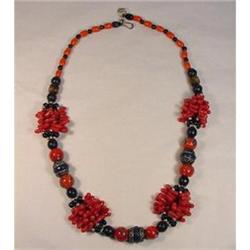 Tribal Style Bead and Glass Necklace. #2240869