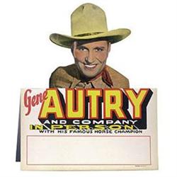 Old Vintage GENE AUTRY Die Cut Store sign #2240940