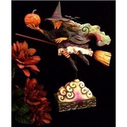 JIM SHORE FLYING WITCH STATUE * ENESCO #2240973