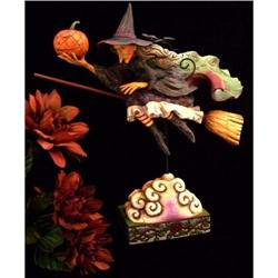 JIM SHORE FLYING WITCH STATUE * ENESCO #2240998