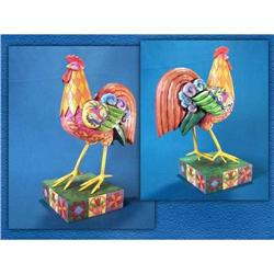 JIM SHORE ROOSTER STATUE * ENESCO HEARTWOOD #2241001