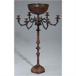 LARGE METAL CANDLE HOLDER W BOWL NEW TAPERED #2241010