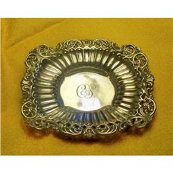 Sterling Silver Tray with Pierced Foliate Edge #2241147