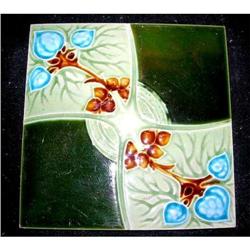 3 Art Noveau Majolica Tiles (see pictures) #2241236