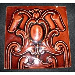 3 Art Noveau Majolica Tiles (see pictures) #2241238