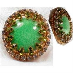 Vintage jeweled Peking Glass Czech BRooch #2241437