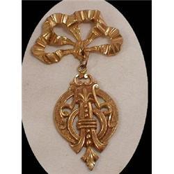 Signed hanging Miriam Haskell ORNATE Pendant #2241447