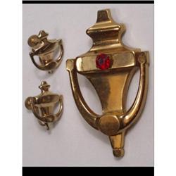 Trifari Doorknocker Brooch  mechanical earrings#2241452