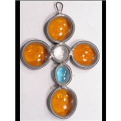 Funky arts crafts hand Wrought GLASS Cross #2241462