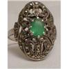 Image 1 : SUPERB Chrysoprase Marcasite  DECO RING #2241464