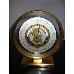 Linden Globe Dateline Aluminum Clock mkd! #2241489