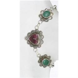 Silver Agate Malachite Lapis Charm bracelet #2241534